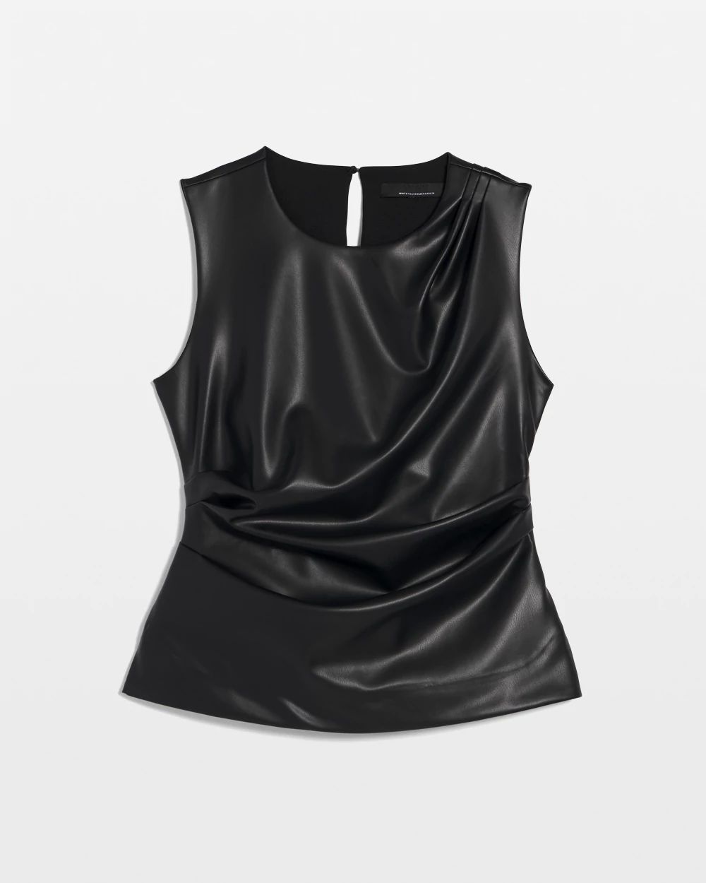 Faux Leather Draped Top | White House Black Market